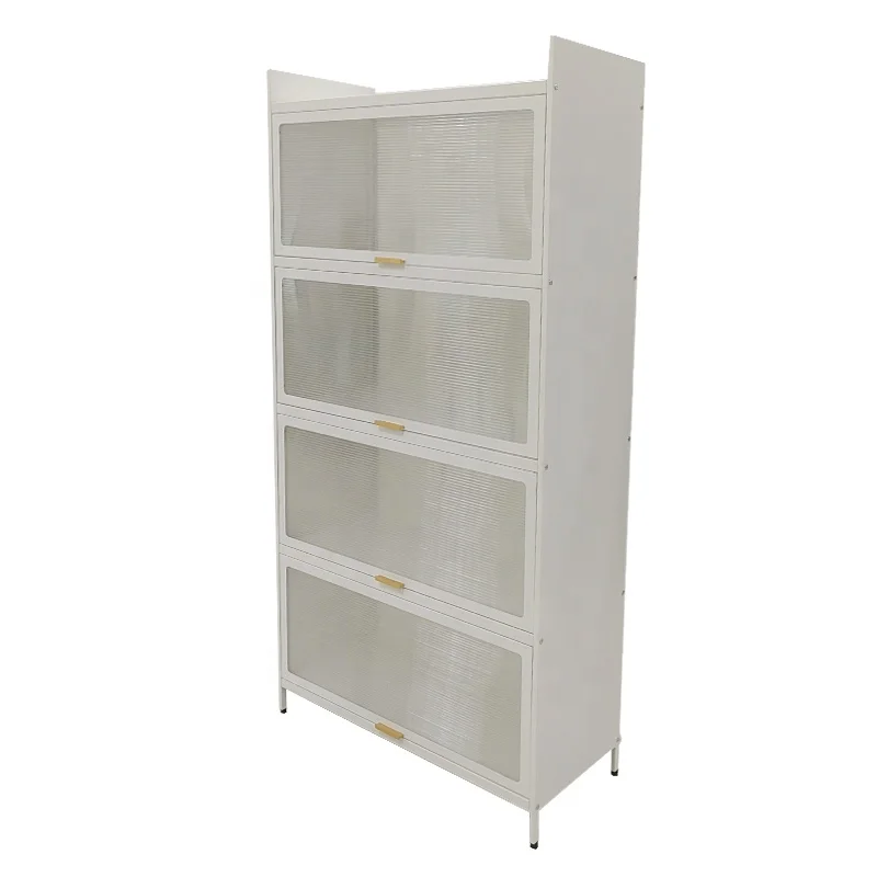 4-tier kitchen shelf, multi-functional save space kitchen storage cabinet with PVC door,Buffets Sideboard cabinet