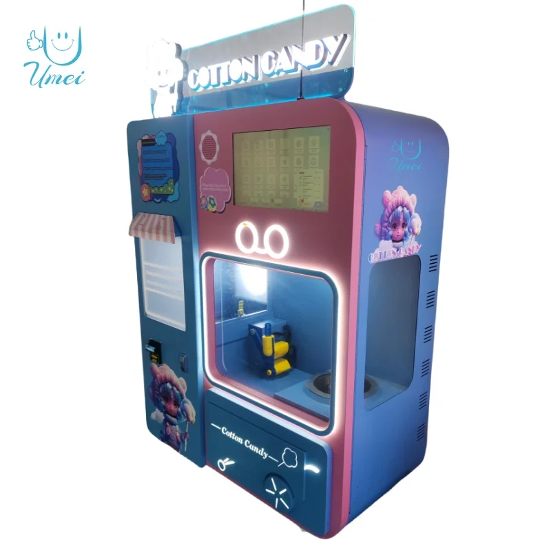 Coin-operated Cotton Candy Machine Commercial Electric Automatic Fancy Robot Cotton Candy Commercial Vending Machine