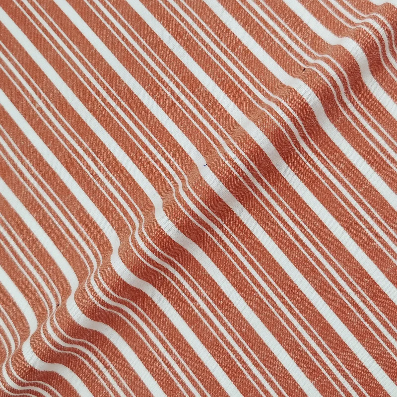 Yarn-dyed Linen Cotton Slub Linen Fabric, Double-sided Fine Stripe Linen, Sofa Sliver Home Textile Fabric