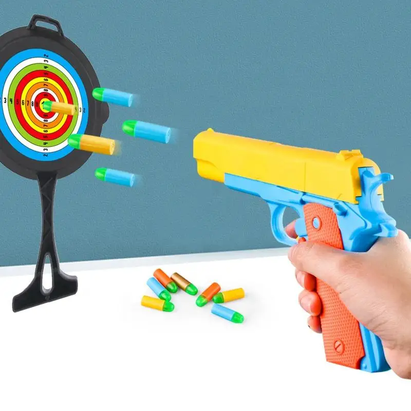 toy to exercise children's physical coordination plastic semi automatic gun looking like real gun kids toy gun pistol for boys
