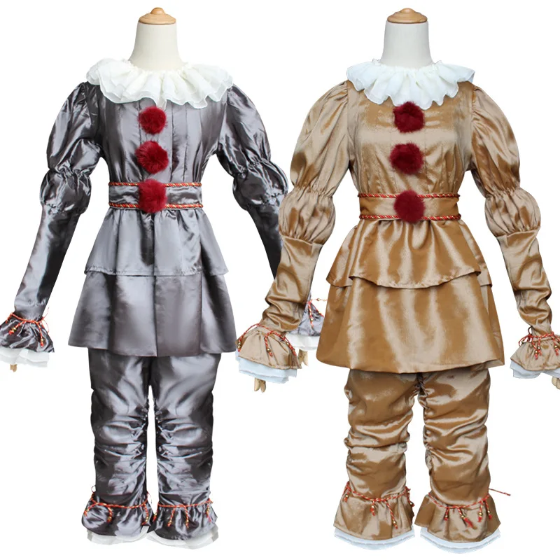 Clown Cos Suit Women Kids Cosplay Halloween Costume Pennywise Halloween Costume