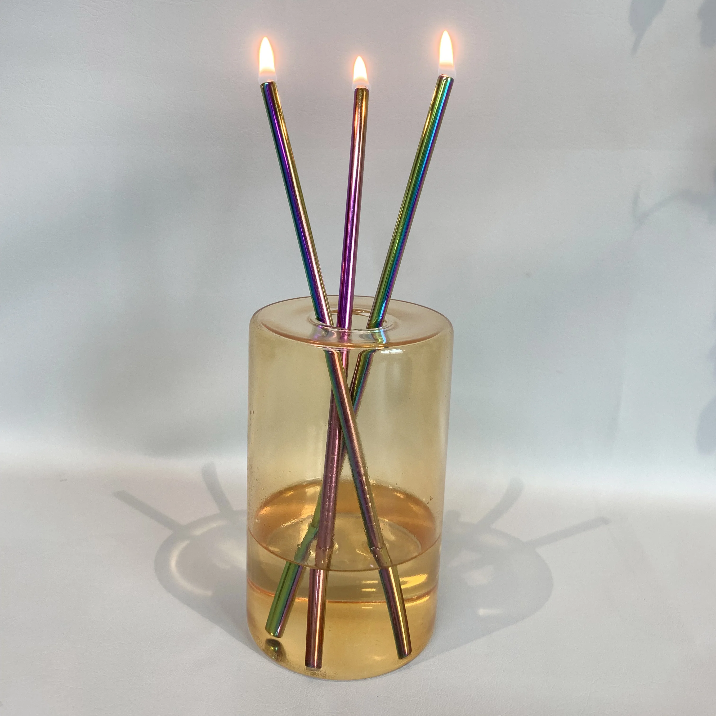 Newest Customized Design Oil Lamp Wicks Smokeless Metal Fiberglass Tube Liquid Burning Everlasting Candle