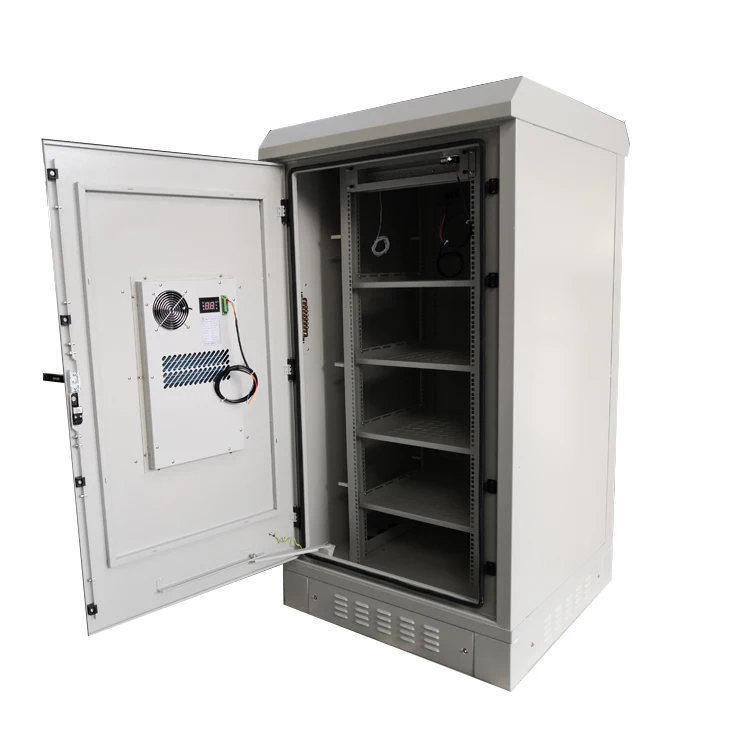 waterproof outdoor equipment telecom UPS lithium battery enclosure charging 19 inch rack cabinet