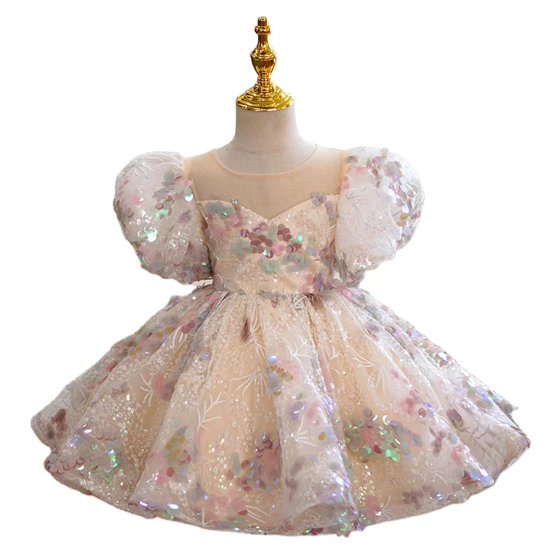 Summer Latest Western Pattern Design Party Wear Kid Children Girl Dress