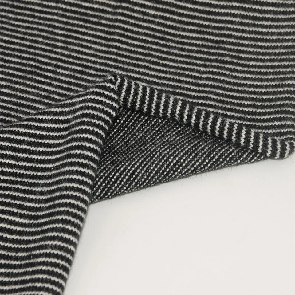 Heavyweight Black And White Stripes Jacqaurd Knit Fabric Rayon Nylon Polyester Fabric For Garment