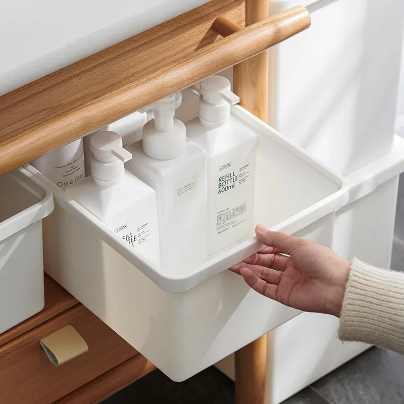 Desk Drawer Organizer Hidden Storage Box Home Kitchen Space Saving Large Vertical Plastic Storage Box With Lid
