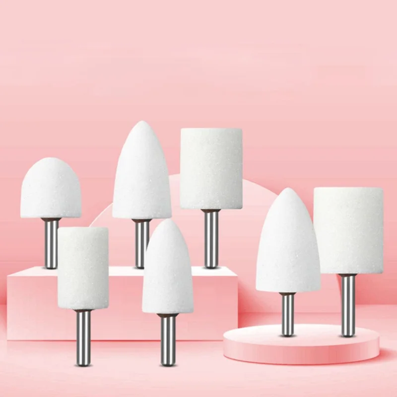 6mm Handle Wheel Head Abrasive Mounted Stone White Corundum Grinding Head Stone Wheel For Electric Grinder