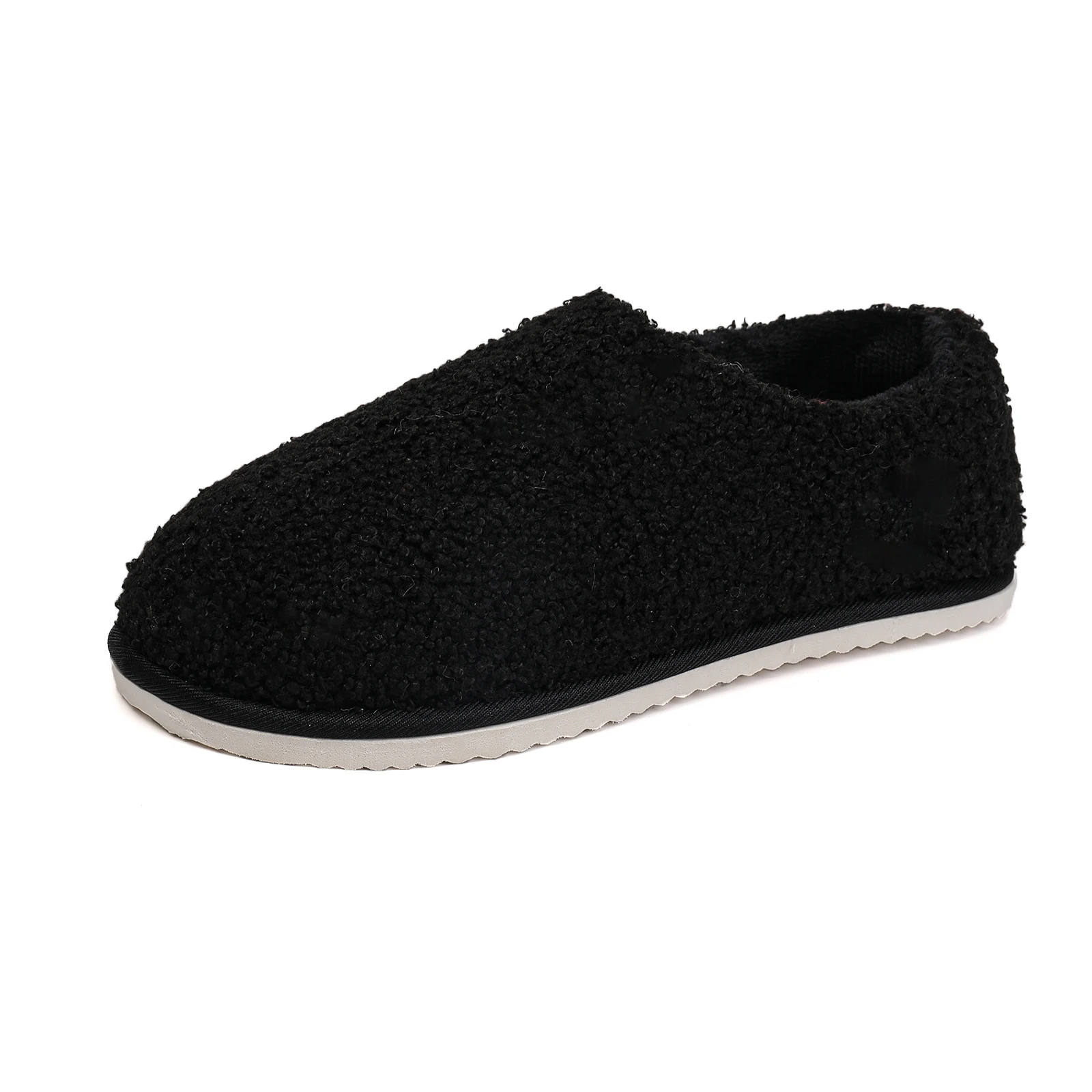 Hot Sale women Fuzzy Fur Loafer with Polar Fleece Lining sublimation Winter EVA Platform Teddy Bear Slippers