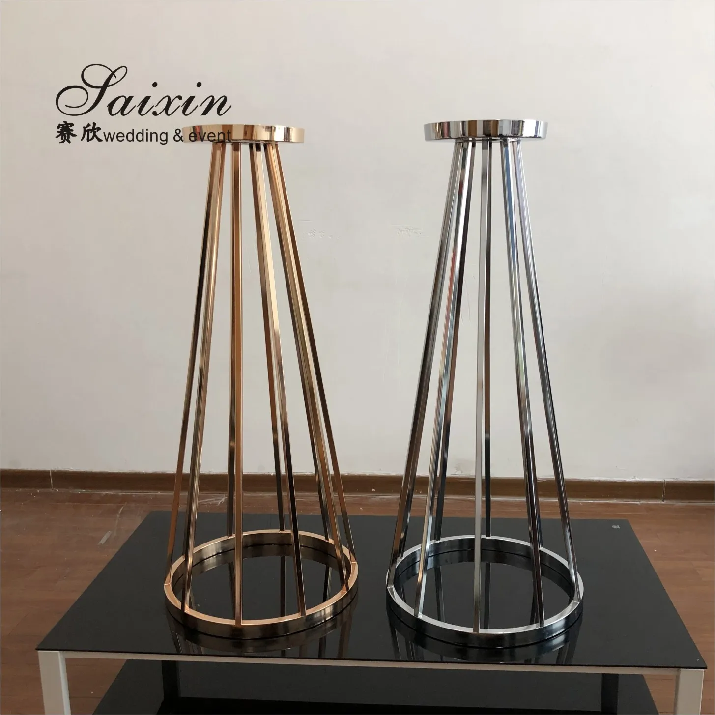 ZT-417G  Hot selling  gold metal flower stand for wedding table centerpieces