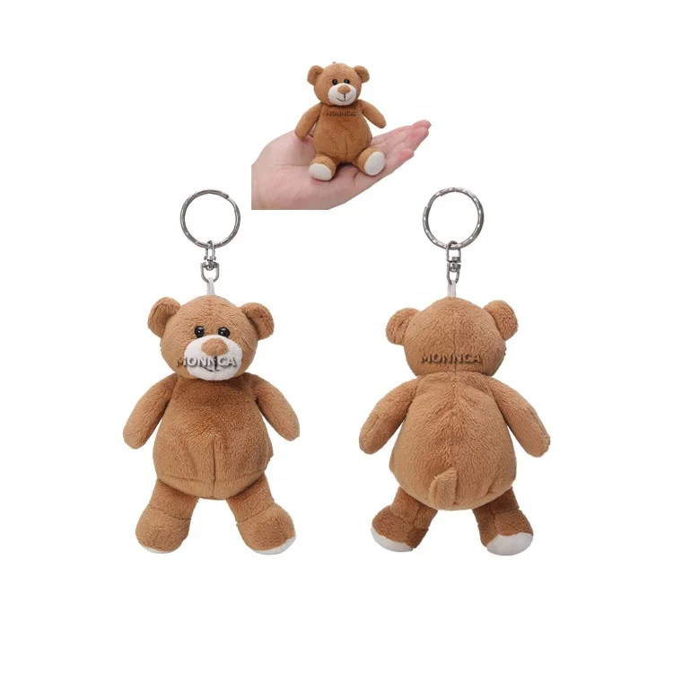 Wholesale cheap mini animal keychain plush toy custom promotion cute teddy bear plush keychain toys
