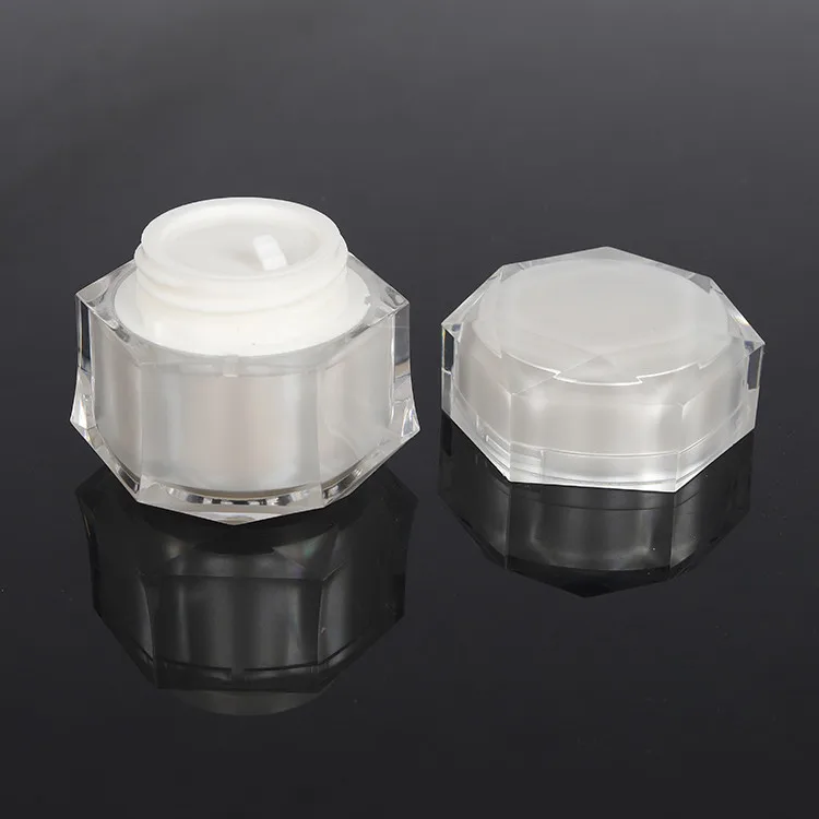 Factory Oem Free Sample Customized Transparent 5g 10g 15g 30g 50g Pp Diamond Jars Plastic Cosmetic Jars for Cream