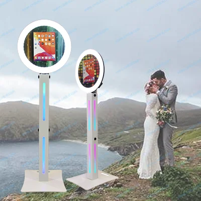 Chimee Round Roamer Mirror iPad Photo Booth Machine Detachable Selfie Kiosk Head Adjustable for Weddings Party Supplies