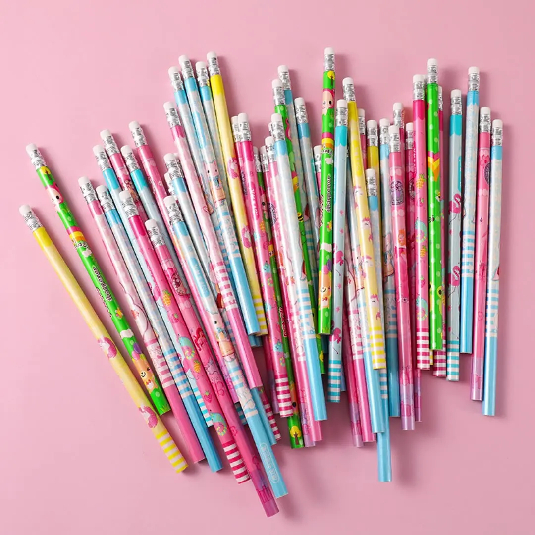DASHENG Cheap Price Cartoon 2# HB Pencils Colorful Standard Writing Pencil with Eraser School Products
