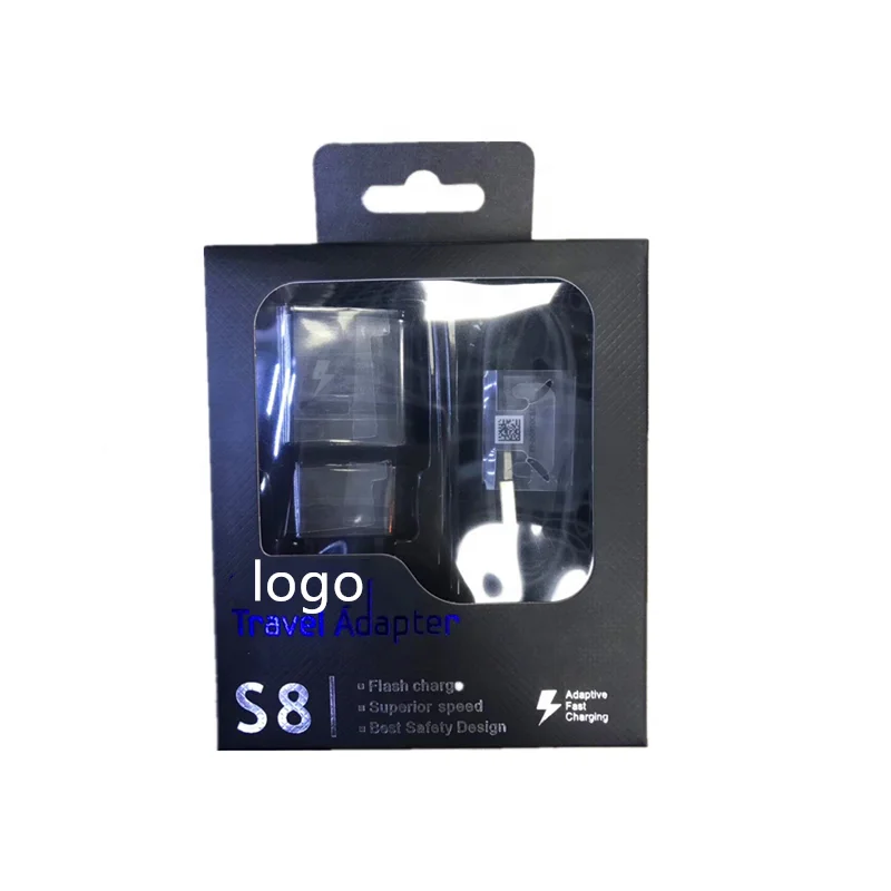 
2in1 USB Charger Adapter with Type C Usb Cable For S8 Adaptive Fast Charging USB Charger for samsung Galaxy S8 S9 Note 9 Fast C 