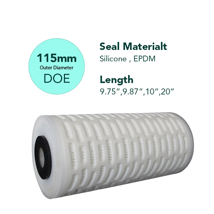Darlly Mill Pleated 115mm PP Filter 10/20/30/40 Inch 10 Micron Water Cartridge for Pre-filtration