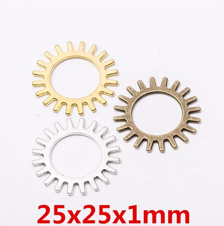 Fashion custom steampunk metal mixed color gears charms ornaments for jewelry supplies making