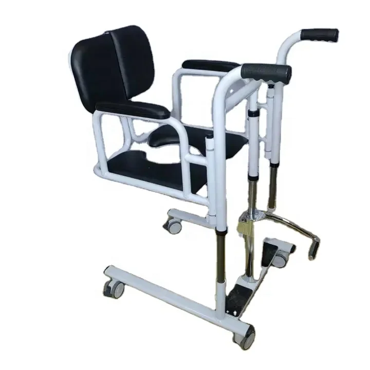 Hot selling new hydraulic manual hospital home elderly shift chair transfer chair with bedpan