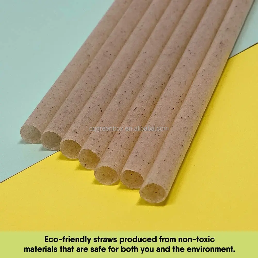 Hot Amazon 12mm eco straw biodegradable straw drinking straws for boba tea