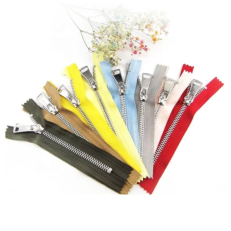 Open end closed end two way type Corn Y European style teeth metal Roll Zipper With Auto Lock Slider For handBags Suitcase