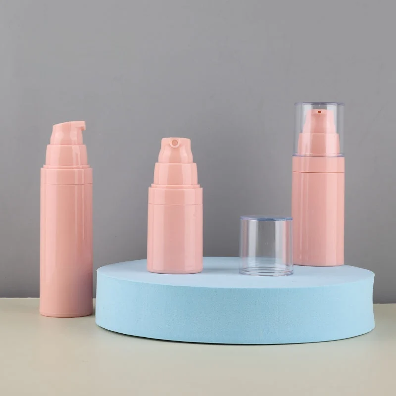 Pink AS Plastic Airless Lotion Spray bottle with Pump 15ml 30ml 50ml for Toiletry Lotion Cream Toner Cosmetic Dispenser
