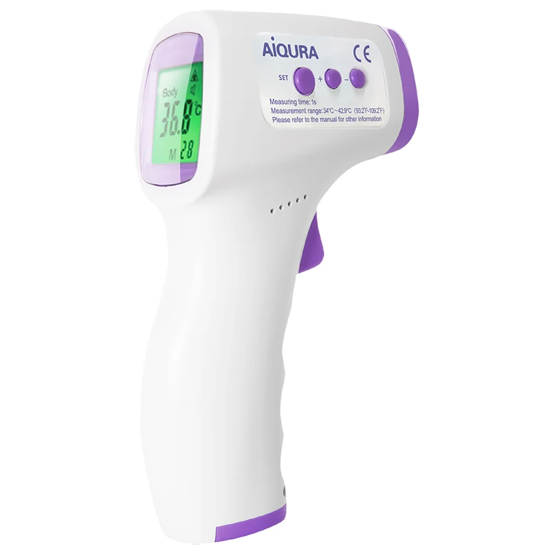 Portable Digital Infrared Forehead Thermometer - Medical-Grade Contactless Fever Scanner with Alert and Illuminated Display