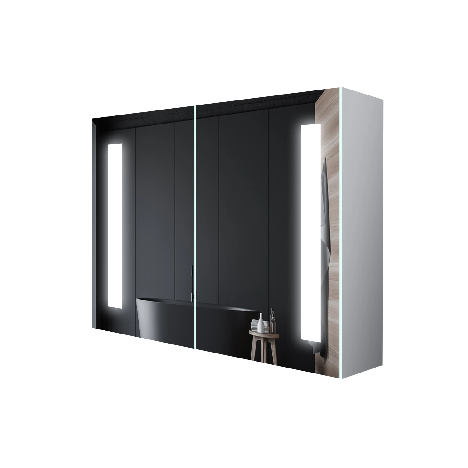 Standing led bathroom mirror cabinets mirror jewelry storage bath mirror medicine cabinet with led light