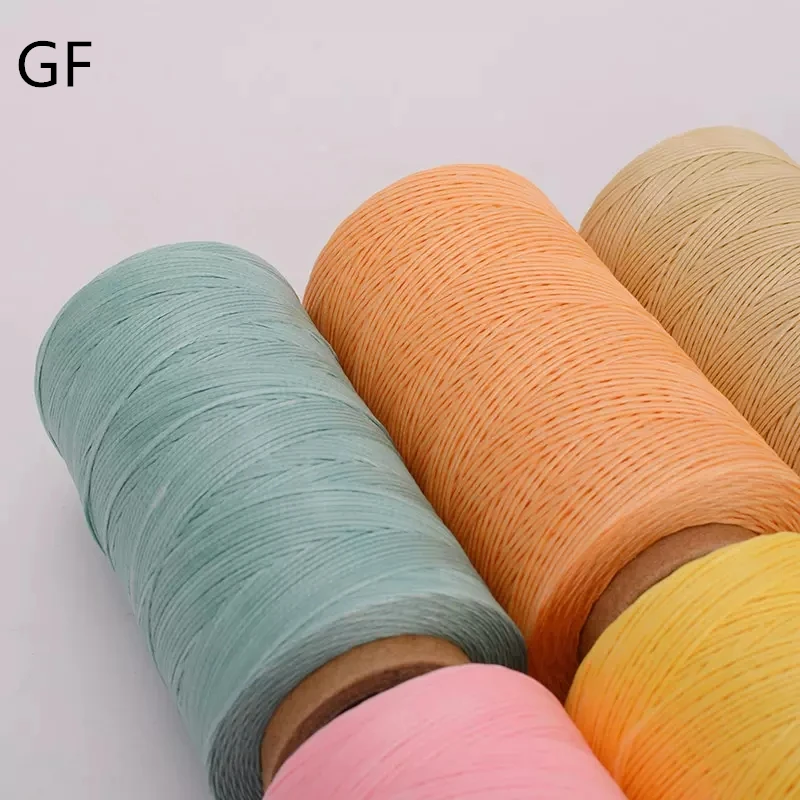 Best Price Waterproof 0.8mm/1.0mm Flat Waxed Sewing Thread Leather Wax Line For Hand Knitting Necklaces
