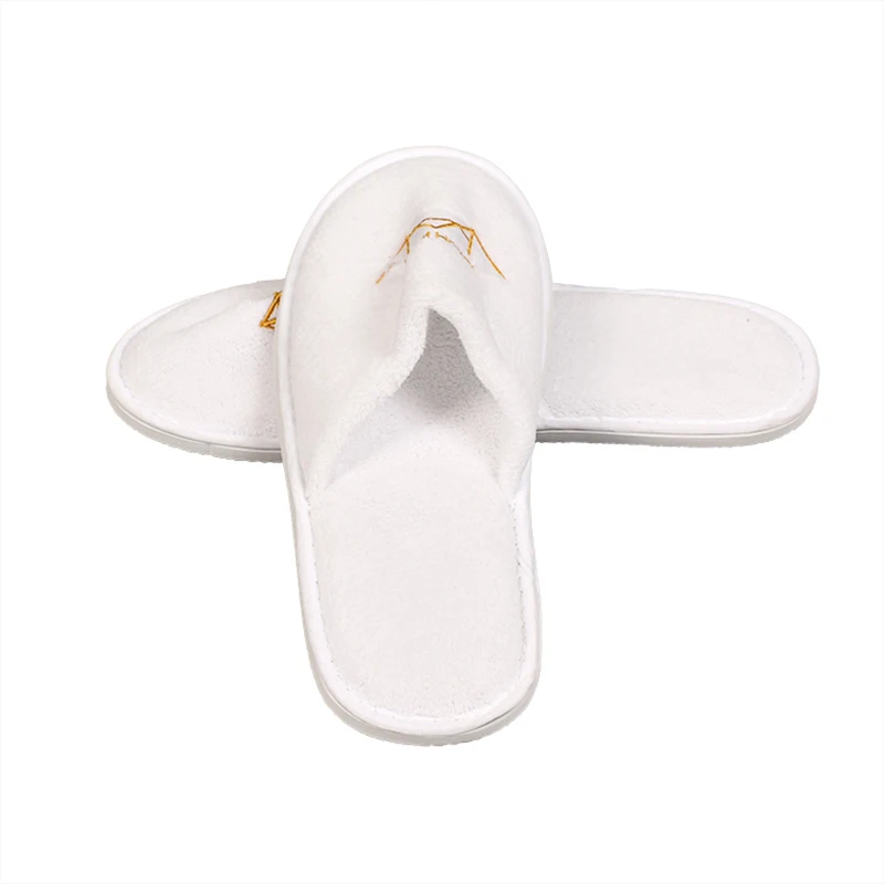 Hot Selling Hotel Supplies Linen Disposable Slippers Coral Fleece Plush Slipper