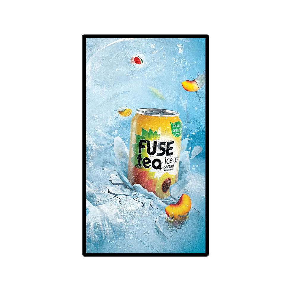 Wall-mounted advertising machine Indoor advertising machine flexible transparent led screen  totem film display case board