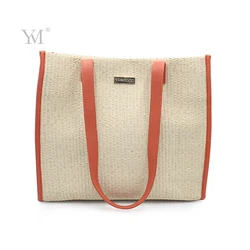 wholesale designer handbag newest cosmetic bag organizer personalized primary color weave tote bags