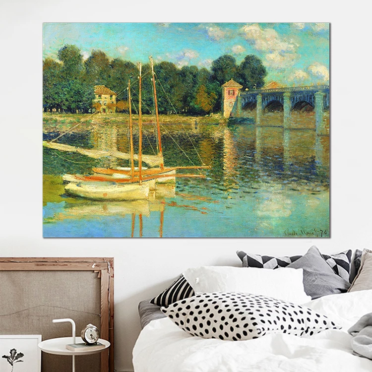 Reproduction of the famous painter Monet canvas painting and wall art for HOME DECOR decorations for living room  prints