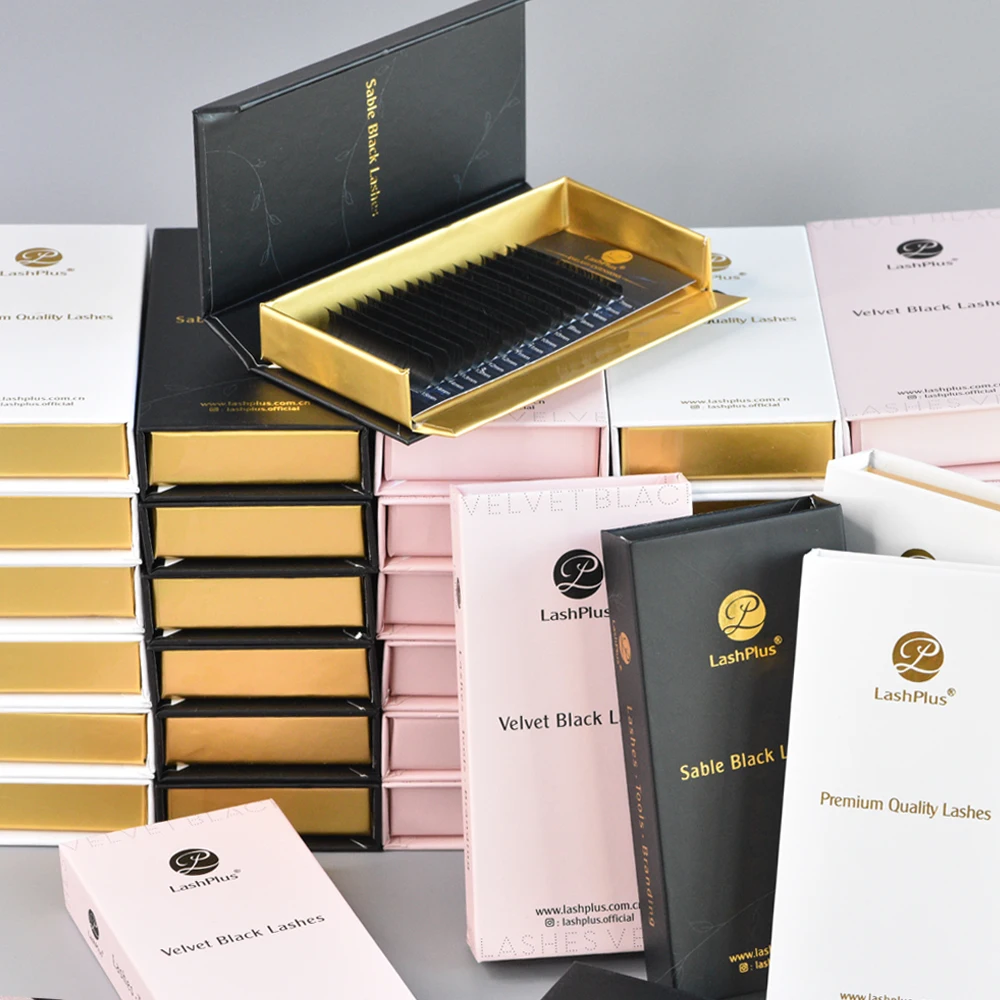 LashPlus korean PBT velvet super soft eyelash extension human hair drop shipping lash extensions tray