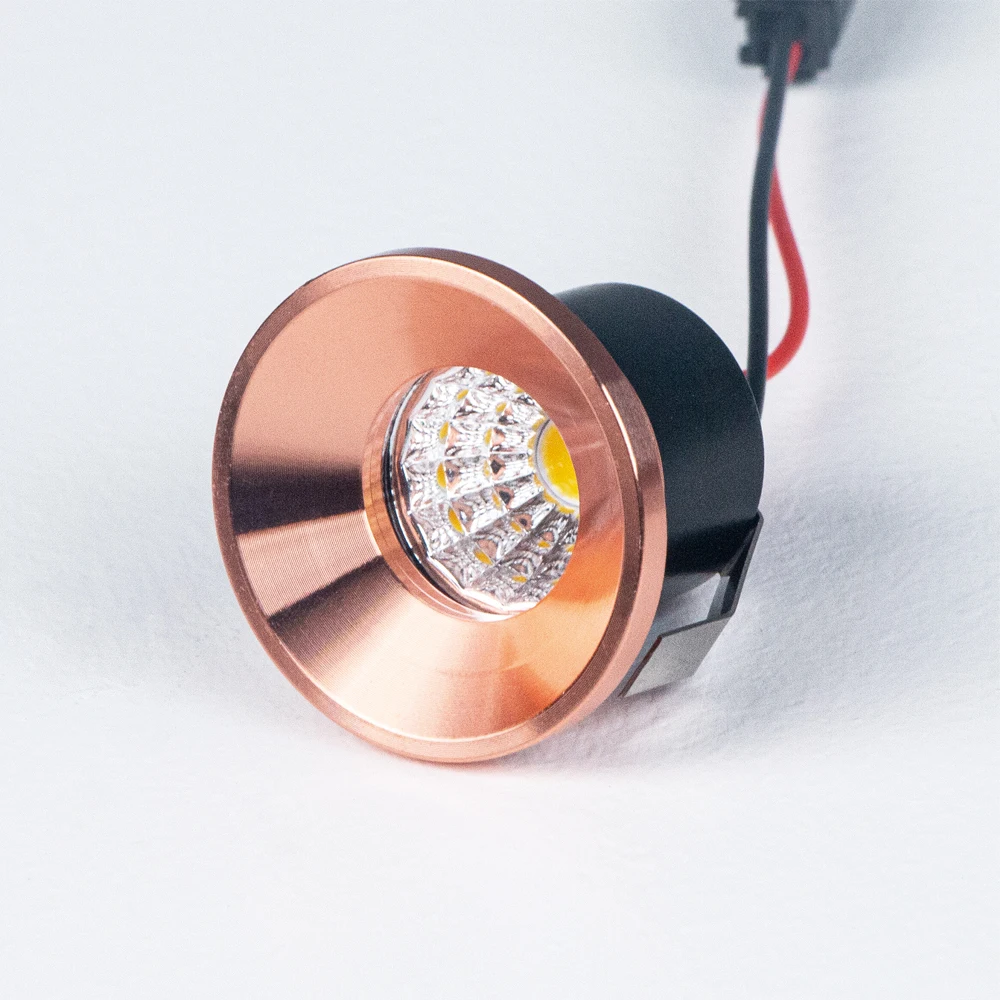 OKELI Black Round 265V Round Mini Led Spot Light Cabinet Lamp 1W 3W Indoor Small Led Spotlight