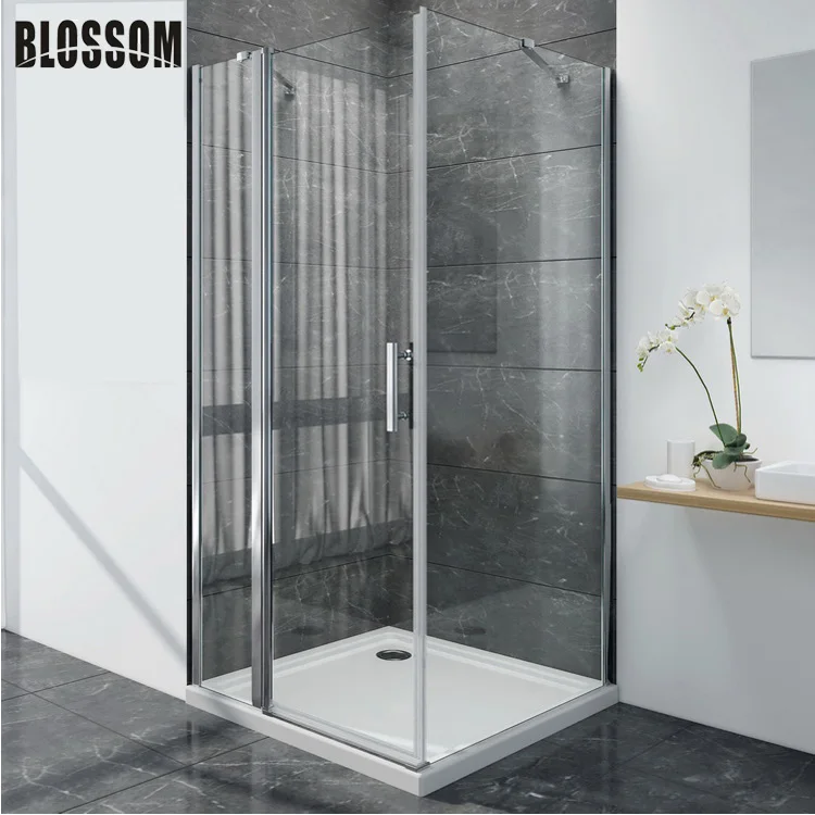 Blossom Deluxe Square Doccia Fiberglass Bathroom Pivot Hinged Folding Glass Cubicle Shower Stall Box,Shower Cabinet