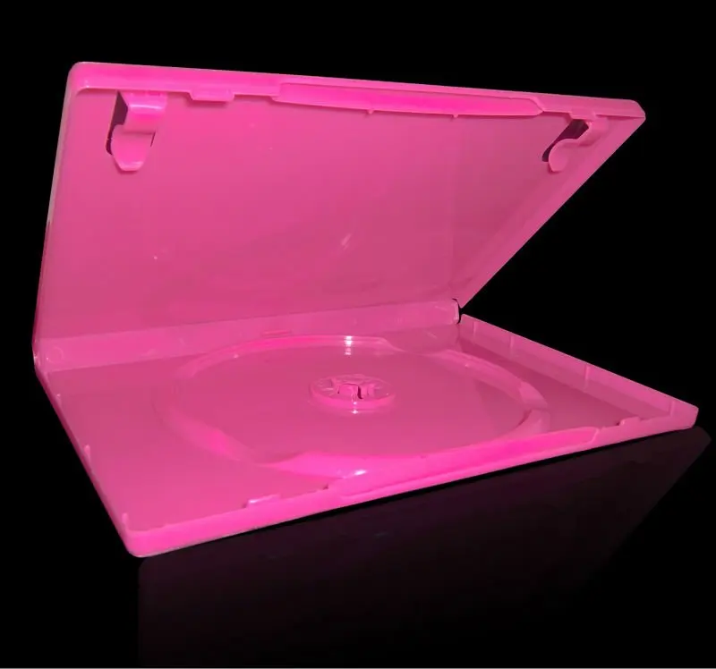 Wholesale Standard mold 14mm Pink/Blue/Green/White/Purple/Black/Clear/Yellow Colors External Blank Cd/Dvd Cases & Box