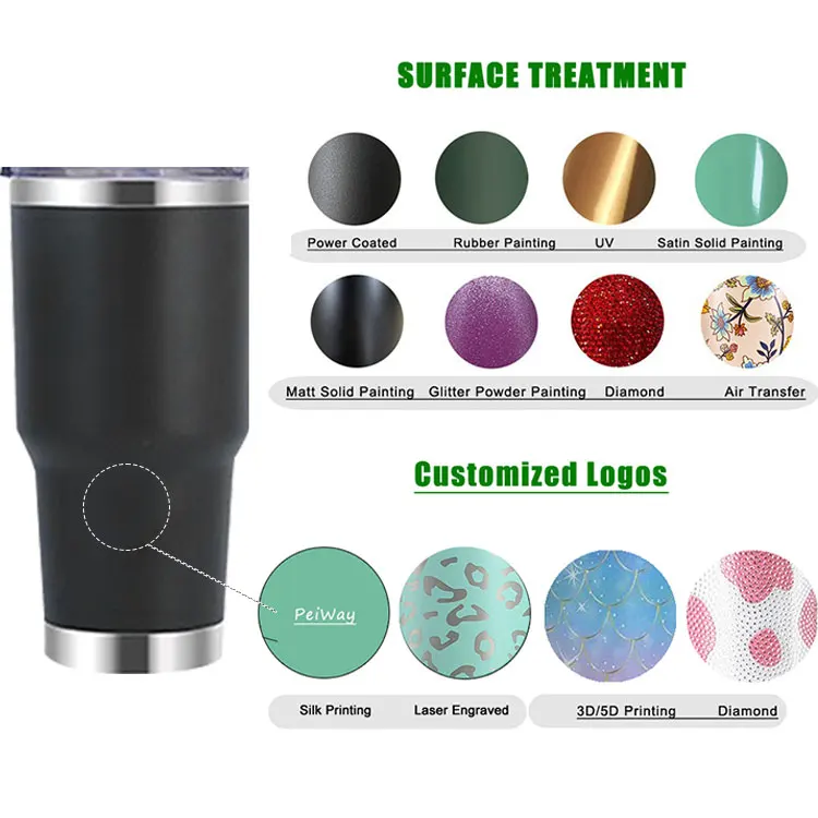 Custom Logo  Stainless Steel Coffee Mug Thermos Double Wall Coffee Cup Travel Insulated Bottle