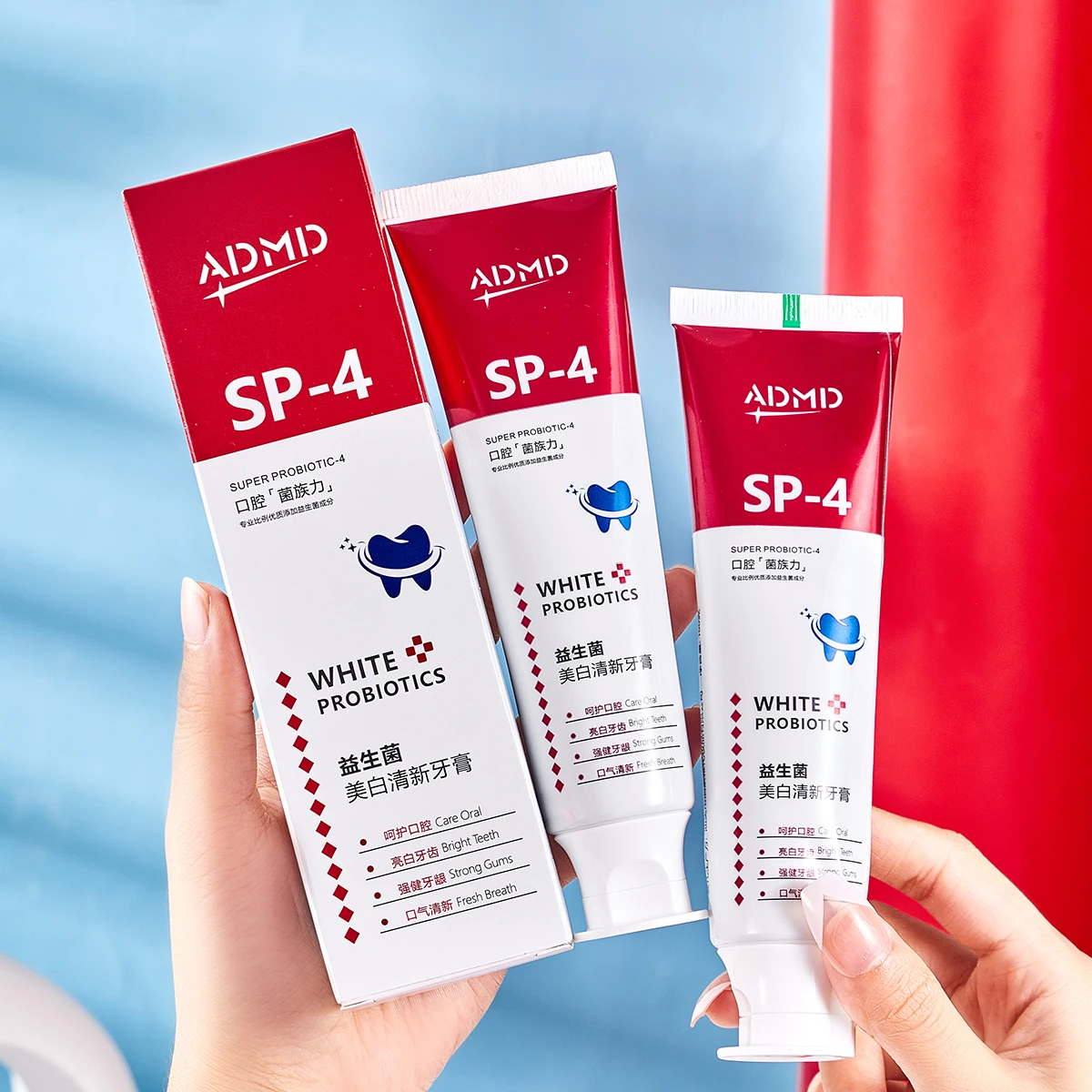 Отбеливающая зубная паста с 100g полости рта супер пробиотиков и пасты blanchissant яркий стоматологический крем перекисью отбеливанных сильный