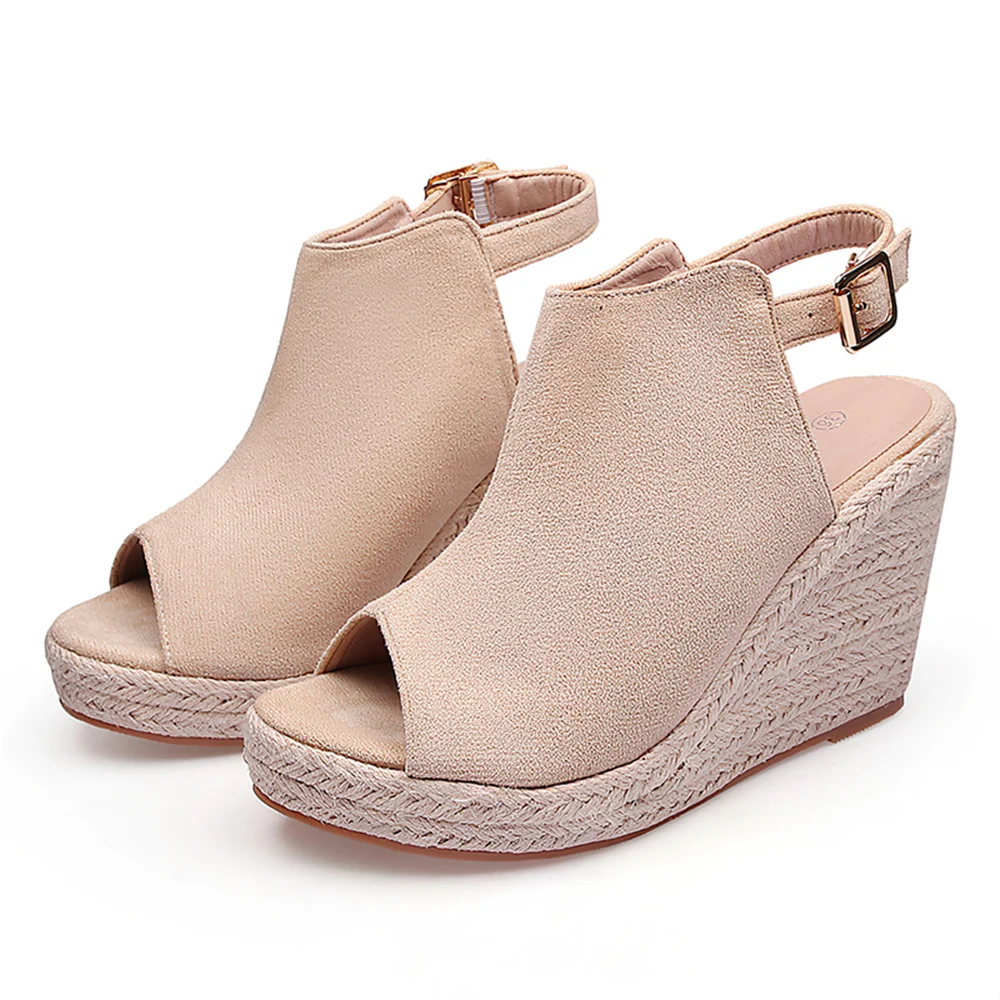 ODM Shoes Sandals Zapatillas Original Casual Walking Style Wedges Heeled Sandals Summer Wedges Sandals