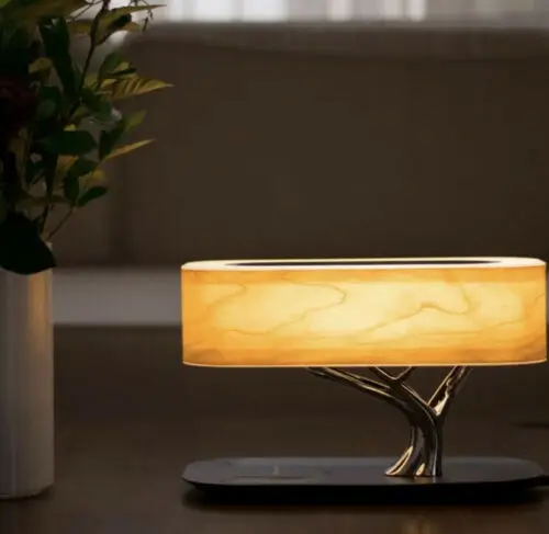 Hot Sales 2022 electronics gadget Bedside Lamp with BT Speaker LED lamp Wireless Charger Sleep Mode for smart home
