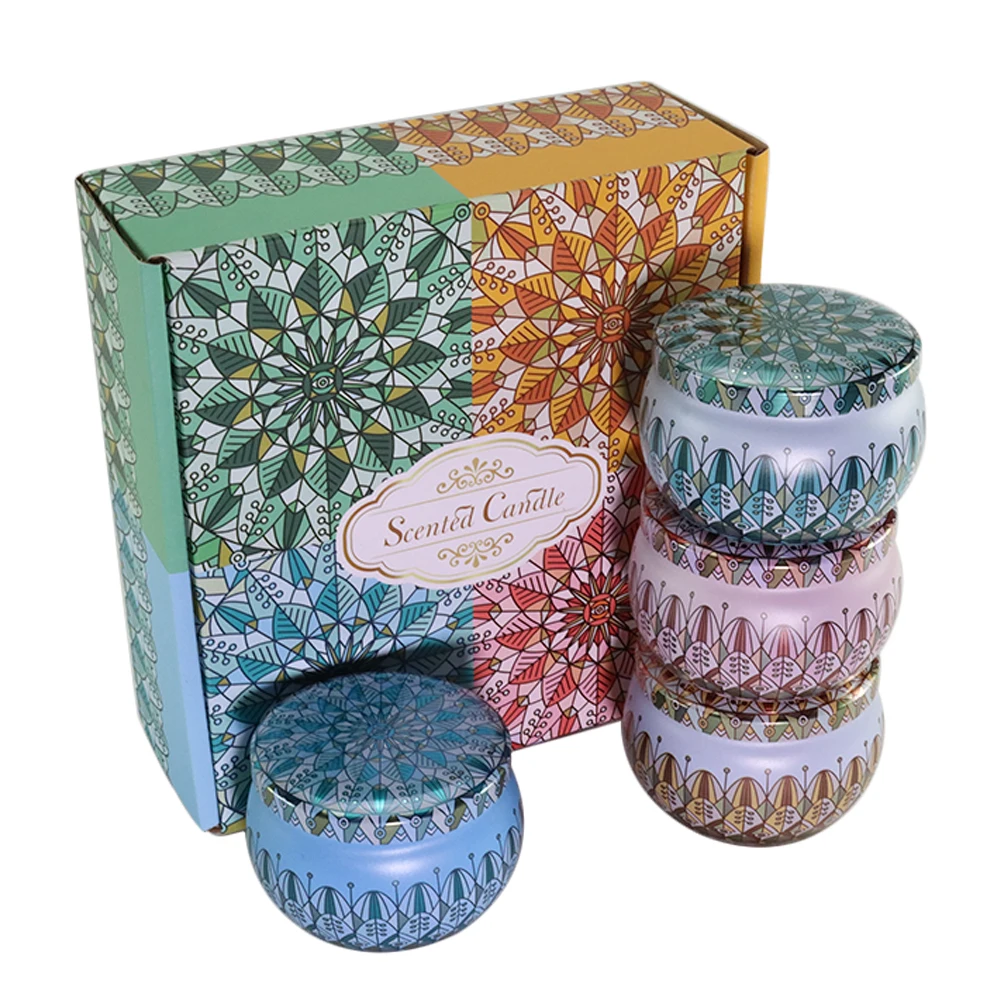 Easter Low MOQ Round Metal Tin Jars Candle Gift Candy Containers Small