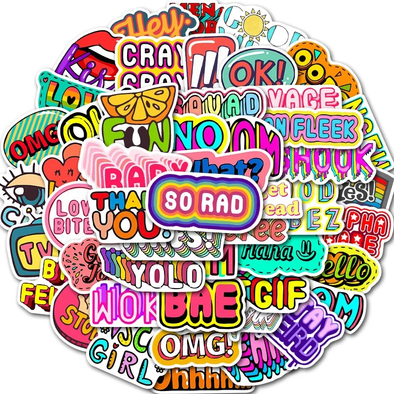 
50 Pcs Laptop Moto Skateboard Luggage Guitar Decal Toy Stickers 