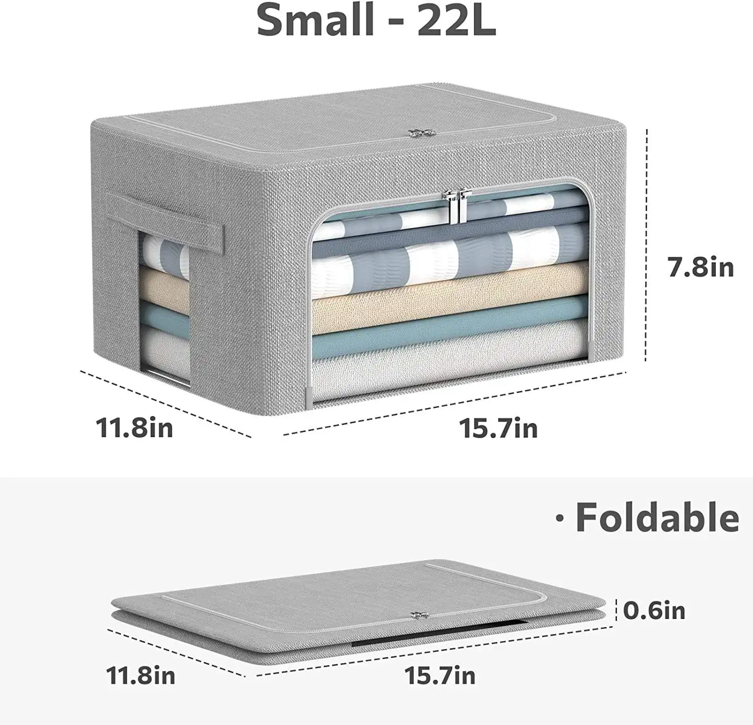 Customized Logo Large Capacity Collapsible Foldable Fabric Storage Boxes For Clothes Toy Organizer