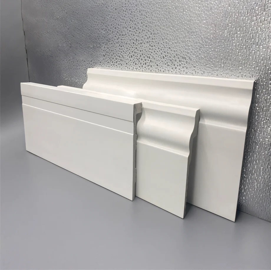 Durable Polystyrene Skirting 6 Inch Contemporary Profile Baseboard Skirting For Home Interiors