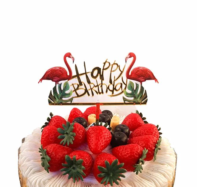 2020 Ai Xiang new product Wholesale acrylic laser cutting happy birthday custom cake topper