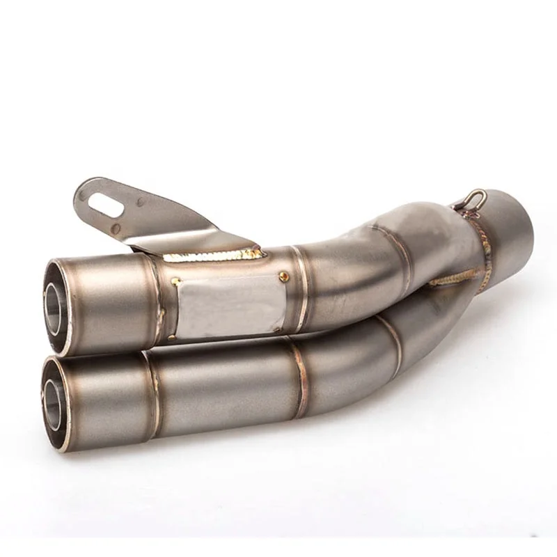 Universal 51mm MIVV Exhaust Motorcycle Double outlet Pipe Stainless Steel For Honda CBR CBR125 CBR250 MI003 Z800 moto