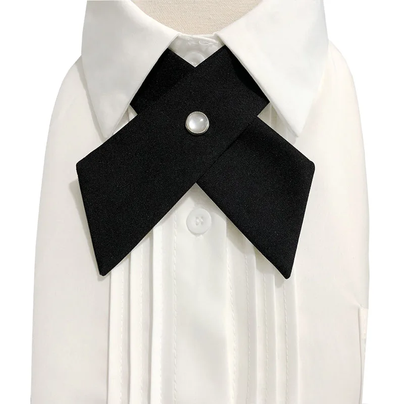 Fashion Japan Korean campus style host hostess student thick polyester adjustable neck strap cross bow tie