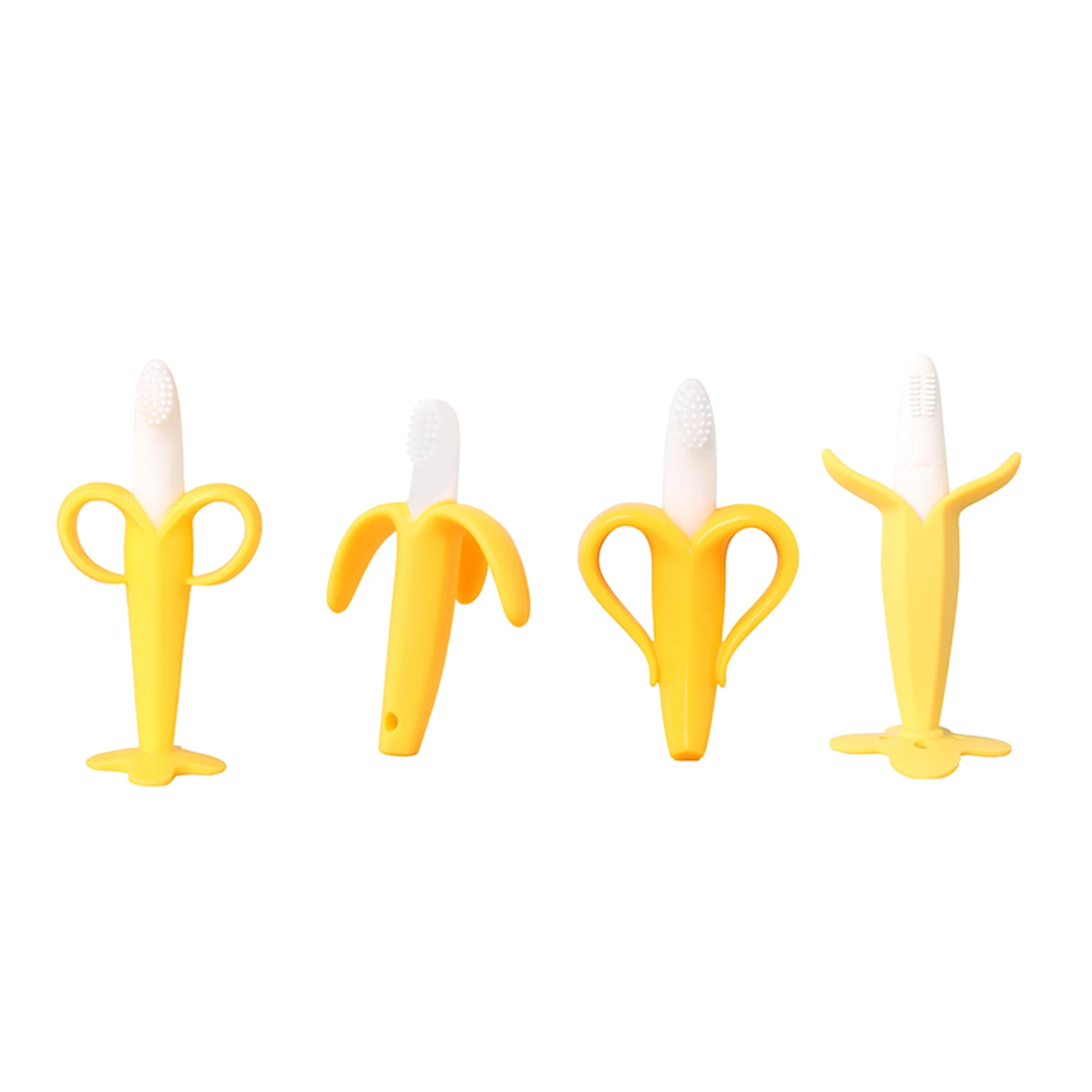 BPA Free Non-toxic Food Grade Silicone Baby Teeth Toy Banana Massage Toothbrush Banana Teeth