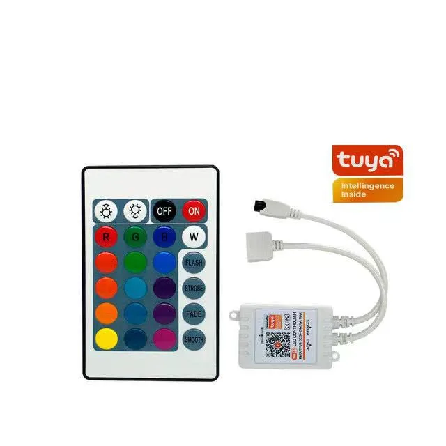 Светодиодный контроллер с 24 клавишами инфракрасное Дистанционное Голосовое управление подсветка встроенный микрофон работает Alexa Echo/Google Home