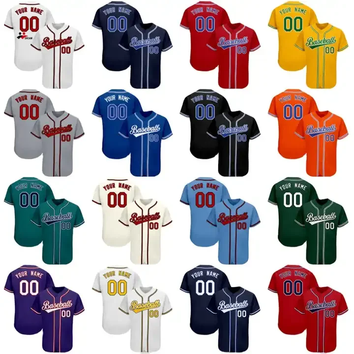 OEM manufacturer blank stitched baseball jerseys high quality fully dye sublimation mesh baseball shirts jersey