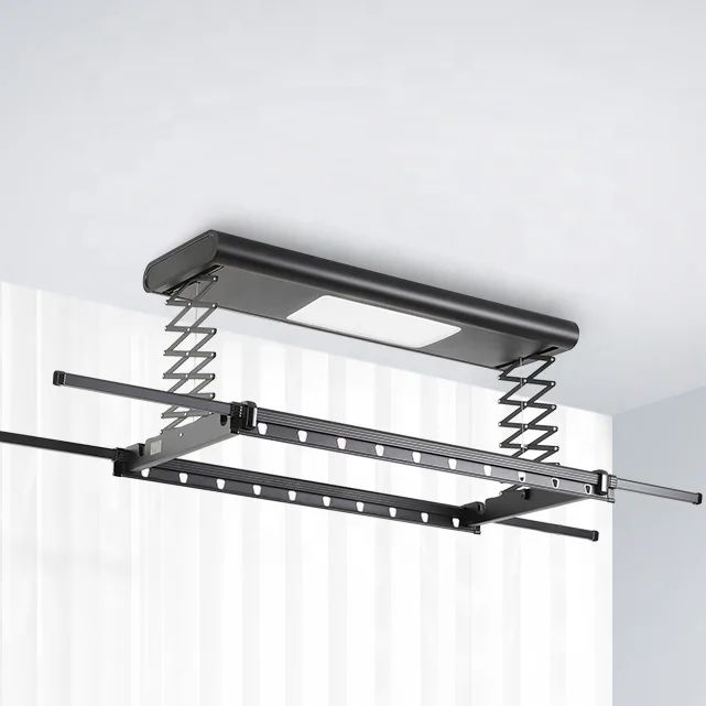 Innovagoods Aluminum Smart Drying Rack Energy-Efficient Automatic Laundry Drying Rack Electric Clothes Dryer Rack Silver